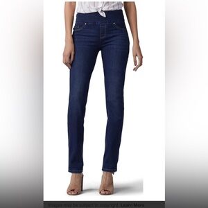 Dark denim pull on stretch jeans​